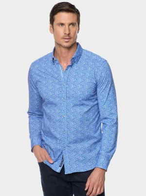 Robert Graham Boden Long Sleeve Button Down Shirt Albastri | 064295-USB