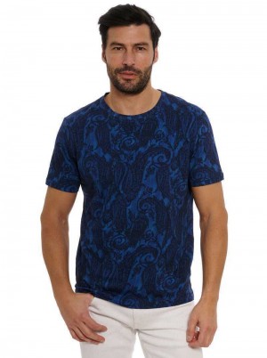 Robert Graham Bodhi T-shirt Bleumarin | 140296-XWI