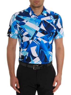 Robert Graham Driftwood Polo Albastri | 419653-KOX