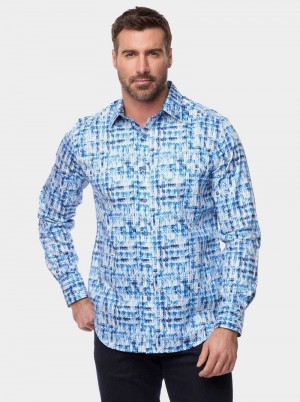 Robert Graham Erasmus Long Sleeve Button Down Shirt Albastri | 861042-JCA