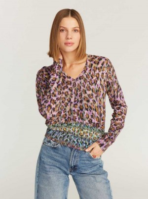 Robert Graham Evelyn Long Sleeve Sweater Multi | 190378-IUF
