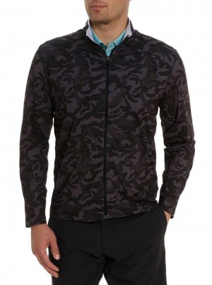 Robert Graham Faro Long Sleeve Knit Full Zip Negrii | 625493-NIH