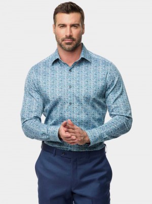 Robert Graham Frisco Long Sleeve Button Down Shirt Albastri | 546129-XFD