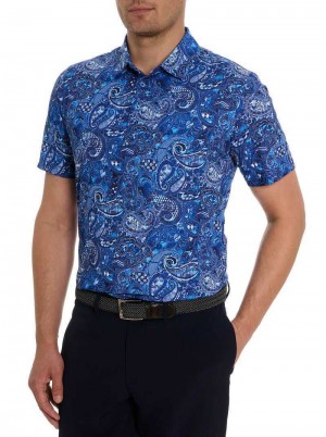 Robert Graham Golden Paisley Polo Bleumarin | 680572-OXQ