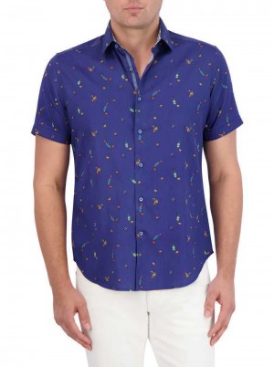 Robert Graham Good-night Short Sleeve Button Down Shirt Classic | 492678-DLO