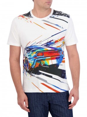 Robert Graham Grand Speed T-shirt Albi | 396125-KTD
