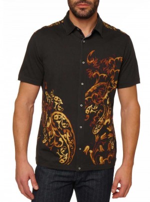 Robert Graham Hadrian Short Sleeve Knit Shirt Negrii | 397805-ZWL