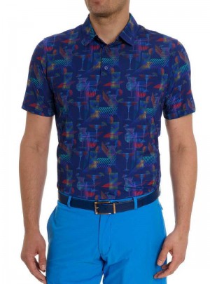 Robert Graham Happiest Hour Polo Bleumarin | 032164-NVJ