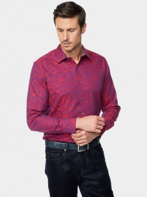 Robert Graham Highland Long Sleeve Button Down Shirt Berry | 286509-SEG