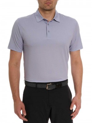 Robert Graham Hyde Performance Polo Gri | 365874-UOP