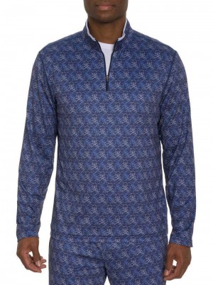 Robert Graham Iron Skull Long Sleeve Knit Bleumarin | 085634-OVA