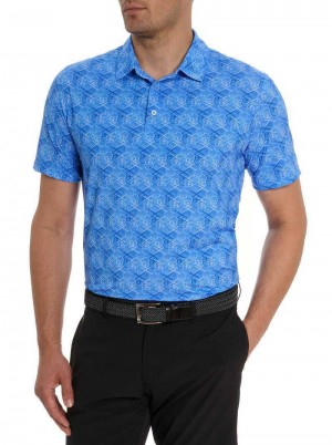 Robert Graham Iron Skull Performance Polo Periwinkle | 834017-NIM