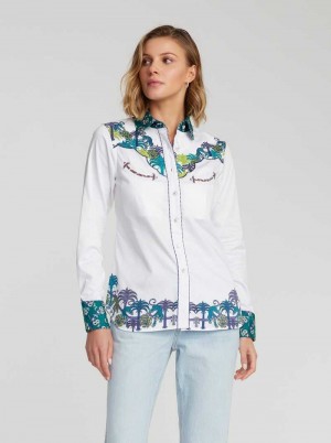 Robert Graham Kacey Shirt Albi | 067318-UQX