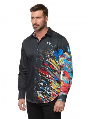 Robert Graham Knightsbridge Woven Shirt Tall Negrii | 052479-XJZ