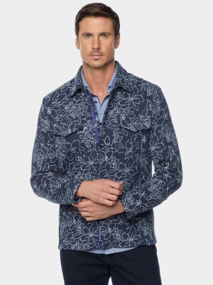 Robert Graham Kohan Long Sleeve Knit Jacket Bleumarin | 894750-SUV