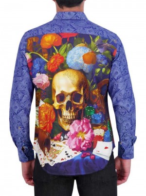 Robert Graham Limited Edition Bankroll Long Sleeve Button Down Shirt Multi | 137569-DPT