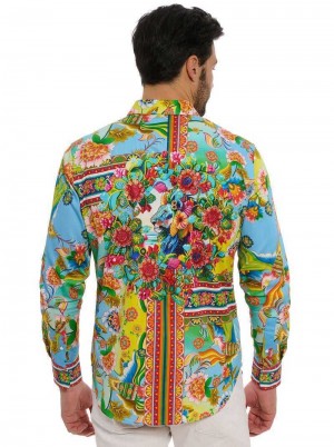 Robert Graham Limited Edition Hidden Lion Long Sleeve Button Down Shirt Big Multi | 481952-GAR