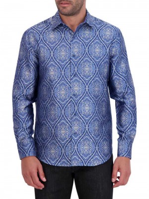 Robert Graham Limited Edition Sovereignty Long Sleeve Button Down Shirt Albastri | 859476-ICA