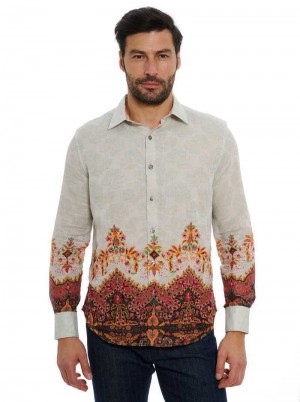 Robert Graham Limited Edition The Crown Jewel Long Sleeve Button Down Shirt Albi | 698754-XKL