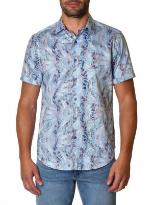 Robert Graham Mckay Short Sleeve Woven Shirt Albastri | 816274-WZY