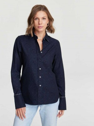 Robert Graham Priscilla Shirt Negrii | 895023-MGF