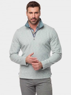 Robert Graham Remo Long Sleeve Knit 1/4 Zip Albastru Deschis | 301857-LCH