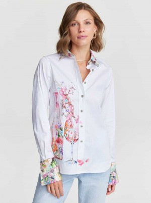 Robert Graham Rosé Bouquet Shirt Albi | 217893-UHM