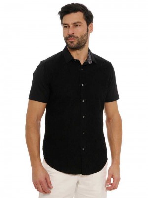 Robert Graham Sforza Short Sleeve Button Down Shirt Negrii | 580479-CEM
