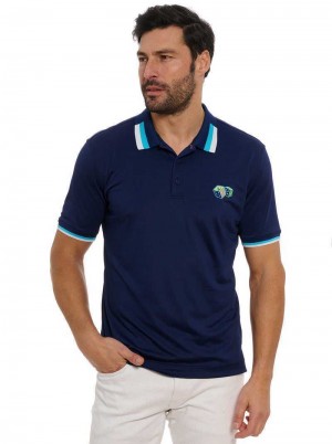 Robert Graham Skull Dice Polo Bleumarin | 358964-ZLT
