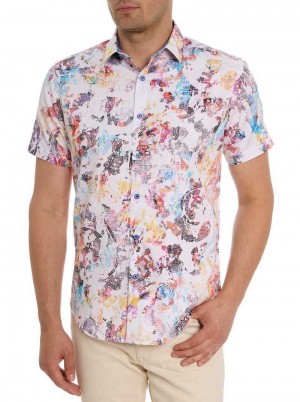 Robert Graham Splash Of Color Short Sleeve Button Down Shirt Classic | 974512-CJS