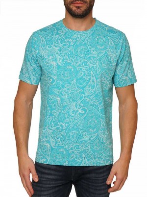 Robert Graham Swanson T-shirt Turcoaz | 294083-RBQ