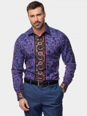 Robert Graham The Limited Edition Paso Doble Button Down Shirt Violet | 903576-CZE
