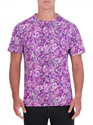 Robert Graham Tobin Graphic T-shirt Violet | 320598-MLX