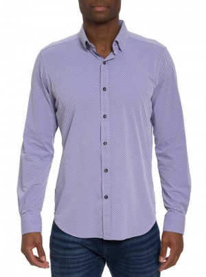 Robert Graham Tocci Long Sleeve Button Down Shirt Violet | 073215-LAI