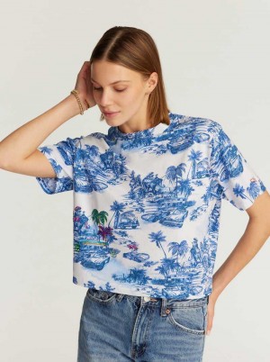 Robert Graham Toile De Joy T-shirt Albastri | 068571-WLC