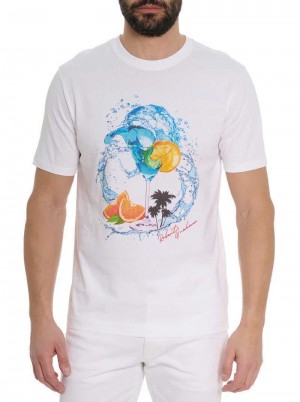 Robert Graham Wavy Ride T-shirt Albi | 592487-SPH
