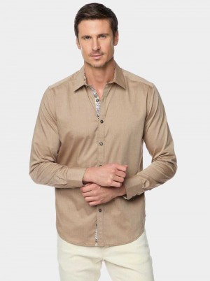 Robert Graham Wayfarer Long Sleeve Button Down Shirt Kaki | 729415-STW