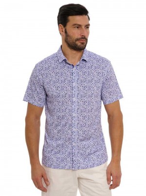 Robert Graham Zambia Short Sleeve Knit Shirt Violet | 426783-LSM